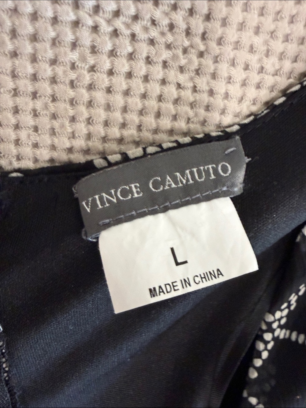 Vince Camuto Black Jumpsuit with White Leaf Print - Picture 2 of 11